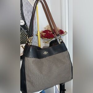 Coach Black and Tan Shoulder Bag